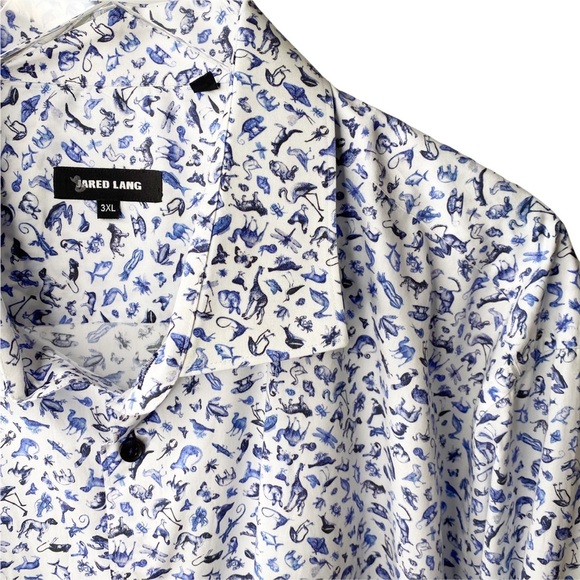 Jared Lang Other - Jared Lang Reptile Bugs Reptile Print Button Down Shirt 3XL